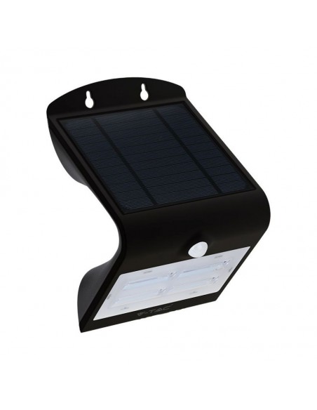 7528-Lampada LED Solare da Muro a Batteria  LM/W LED con Sensore PIR Colore Nero  -1