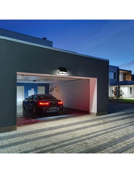 7528-Lampada LED Solare da Muro a Batteria  LM/W LED con Sensore PIR Colore Nero  -3