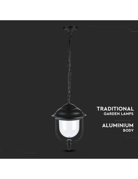 7529-Lampada LED da Soffitto a Lanterna con Portalampada E Max  Colore Nero l mm IP-6