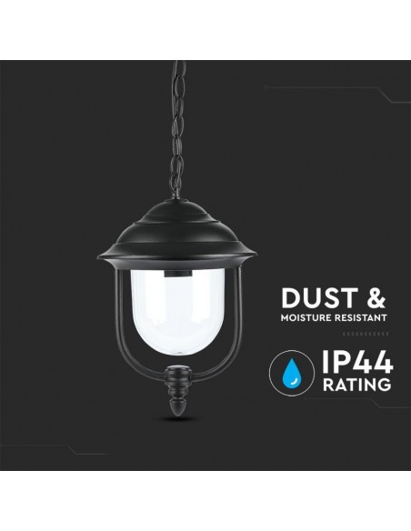 Lampada LED da Soffitto a Lanterna con Portalampada E27 (Max 60W) Nero l: 890mm IP44