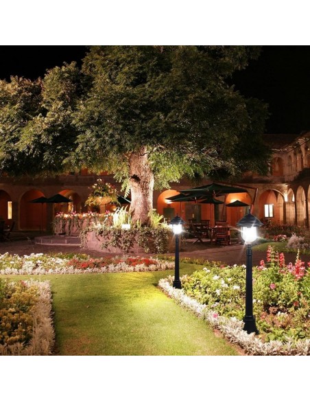 7530-Lampada LED da Terra a Lanterna con Portalampada E Max  Colore Nero hcm IP-5