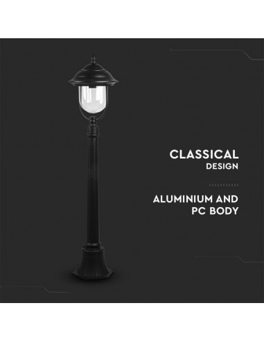 7530-Lampada LED da Terra a Lanterna con Portalampada E Max  Colore Nero hcm IP-6