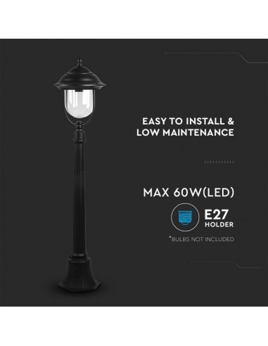 7530-Lampada LED da Terra a Lanterna con Portalampada E Max  Colore Nero hcm IP-7