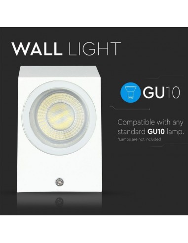 7539-Portafaretto LED da Muro Quadrato GU Max  Colore Bianco IP-5
