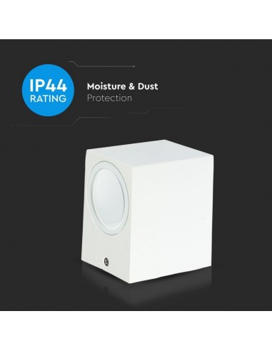 7539-Portafaretto LED da Muro Quadrato GU Max  Colore Bianco IP-6