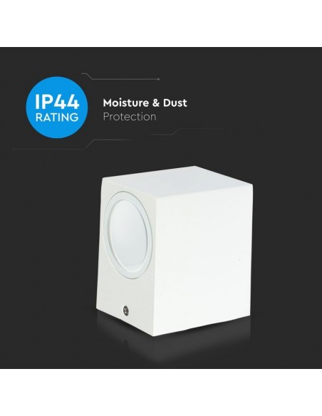 7539-Portafaretto LED da Muro Quadrato GU Max  Colore Bianco IP-6