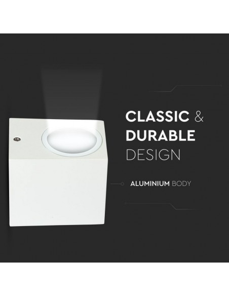 7539-Portafaretto LED da Muro Quadrato GU Max  Colore Bianco IP-7