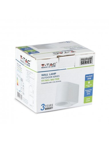 7540-Portafaretto LED da Muro Rotondo GU Max  Colore Bianco IP-2