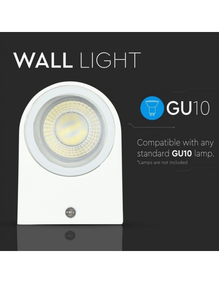 7540-Portafaretto LED da Muro Rotondo GU Max  Colore Bianco IP-6