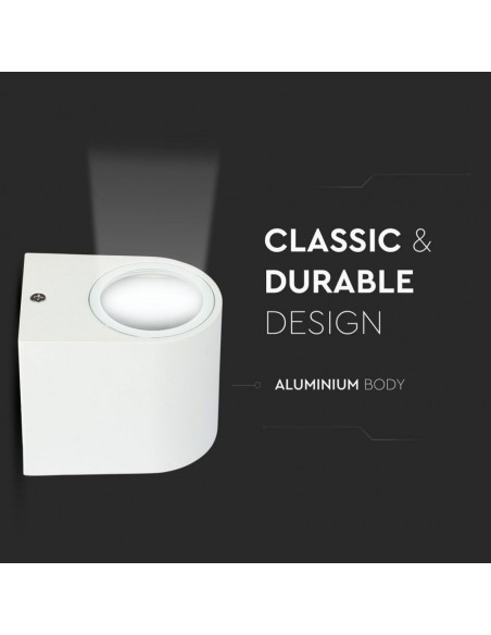 Portafaretto LED da Muro Rotondo GU10 (Max 35W) Bianco IP44