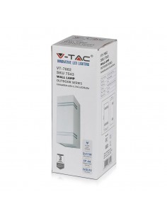 7543-Portafaretto LED Doppio da Muro xGU e GU MR Quadrato in Alluminio Colore Bianco IP-1 2