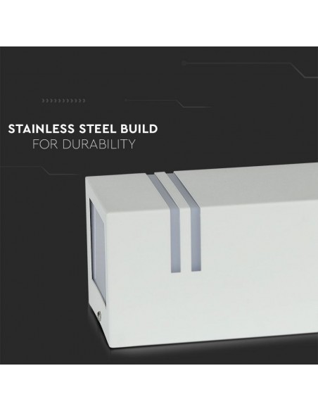 7543-Portafaretto LED Doppio da Muro xGU e GU MR Quadrato in Alluminio Colore Bianco IP-7