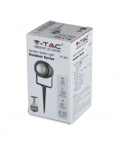 7546-Faretto LED da Giardino  con Picchetto Colore Nero Luce Verde -1 2