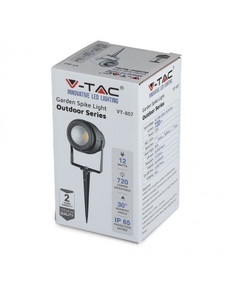 7546-Faretto LED da Giardino  con Picchetto Colore Nero Luce Verde -2