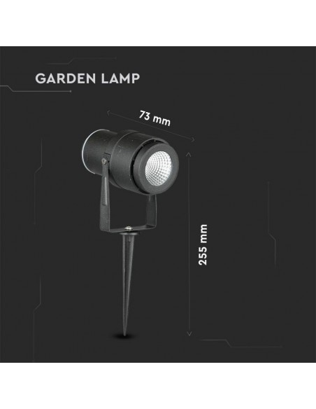 7546-Faretto LED da Giardino  con Picchetto Colore Nero Luce Verde -3