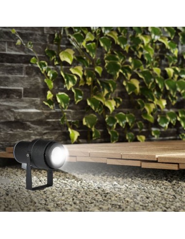 7546-Faretto LED da Giardino  con Picchetto Colore Nero Luce Verde -5