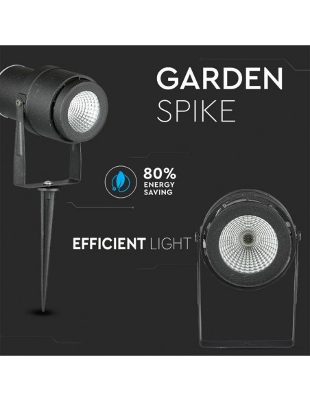 7546-Faretto LED da Giardino  con Picchetto Colore Nero Luce Verde -6