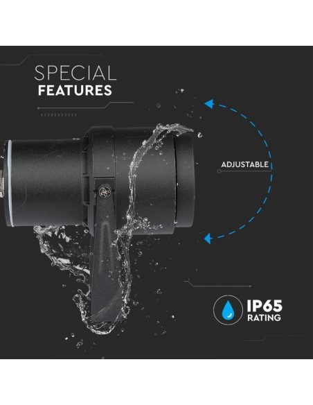 7546-Faretto LED da Giardino  con Picchetto Colore Nero Luce Verde -7