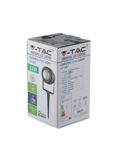 7552-Faretto LED da Giardino  con Picchetto Colore Grigio Luce Verde -2