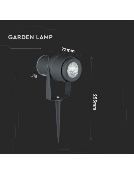 7552-Faretto LED da Giardino  con Picchetto Colore Grigio Luce Verde -3