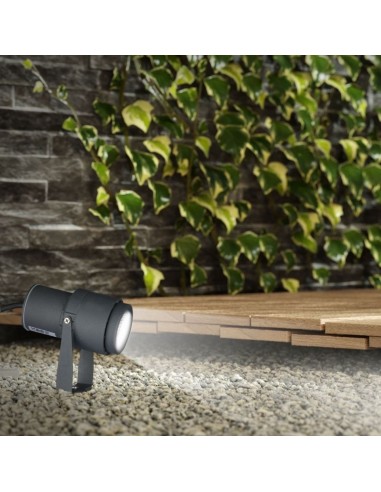 7552-Faretto LED da Giardino  con Picchetto Colore Grigio Luce Verde -5