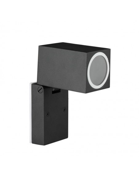7553-Portafaretto LED da Muro Quadrato GU Max  Orientabile Colore Nero IP-1