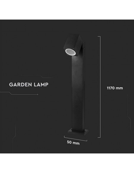 7554-Portafaretto LED Fissaggio a Terra GU Max  Orientabile Colore Nero IP-3