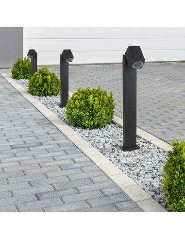 7554-Portafaretto LED Fissaggio a Terra GU Max  Orientabile Colore Nero IP-4