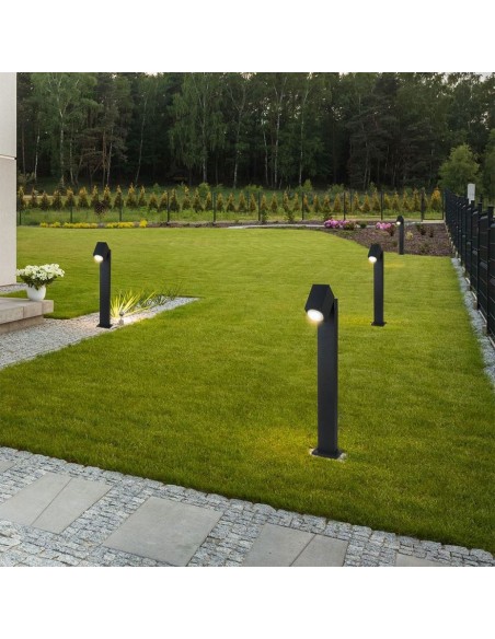 7554-Portafaretto LED Fissaggio a Terra GU Max  Orientabile Colore Nero IP-5