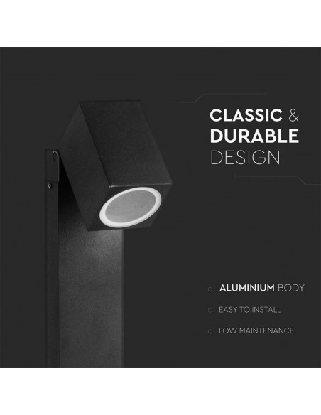 7554-Portafaretto LED Fissaggio a Terra GU Max  Orientabile Colore Nero IP-6