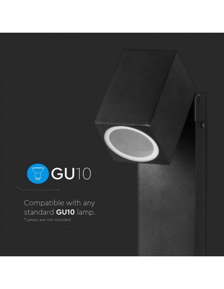 7554-Portafaretto LED Fissaggio a Terra GU Max  Orientabile Colore Nero IP-7