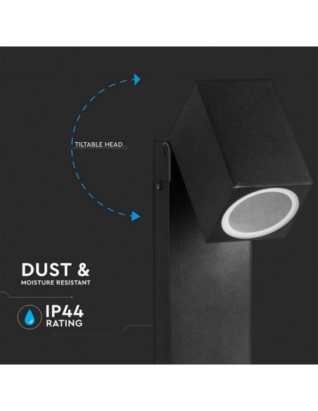 Portafaretto LED Fissaggio a Terra GU10 (Max 35W) Orientabile Nero IP44