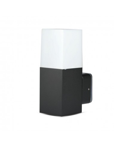 7563-Lampada LED da Giardino Quadrata con Portalampada GU Max  con Corpo Nero e Copertura Bianca h cm IP-1