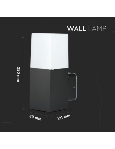 7563-Lampada LED da Giardino Quadrata con Portalampada GU Max  con Corpo Nero e Copertura Bianca h cm IP-3