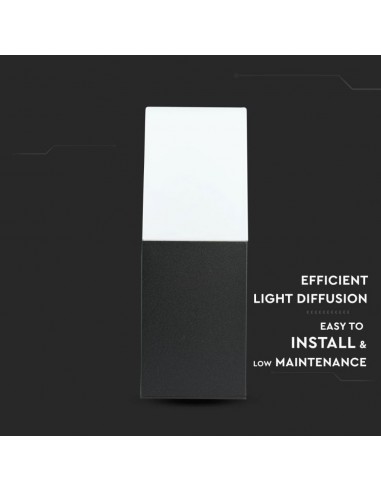 7563-Lampada LED da Giardino Quadrata con Portalampada GU Max  con Corpo Nero e Copertura Bianca h cm IP-7