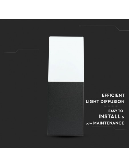 7563-Lampada LED da Giardino Quadrata con Portalampada GU Max  con Corpo Nero e Copertura Bianca h cm IP-7