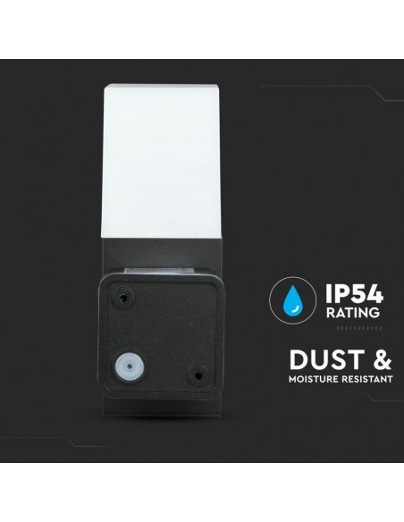 Lampada LED da Giardino Quadrata con Portalampada GU10 (Max 35W) con Corpo Nero e Copertura Bianca h: 22cm IP54