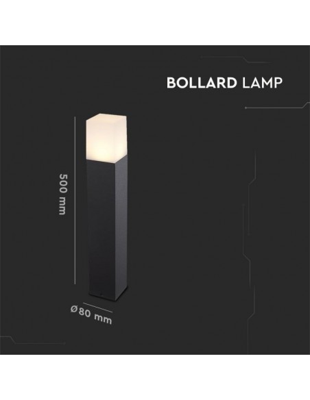 7564-Piantana LED da Giardino Quadrata con Portalampada GU Max  con Corpo Nero e Copertura Bianca h cm IP-3