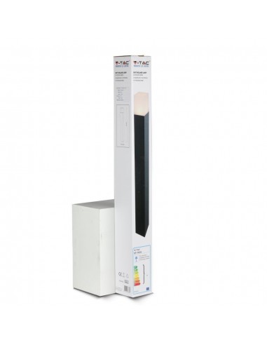 7565-Piantana LED da Giardino Quadrata con Portalampada GU Max  con Corpo Nero e Copertura Bianca h cm IP-2