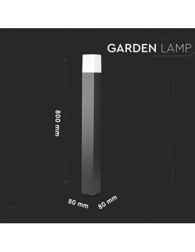 7565-Piantana LED da Giardino Quadrata con Portalampada GU Max  con Corpo Nero e Copertura Bianca h cm IP-3