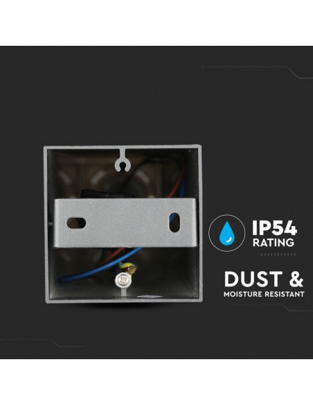 Piantana LED da Giardino Quadrata con Portalampada GU10 (Max 35W) con Corpo Nero e Copertura Bianca h: 80cm IP54