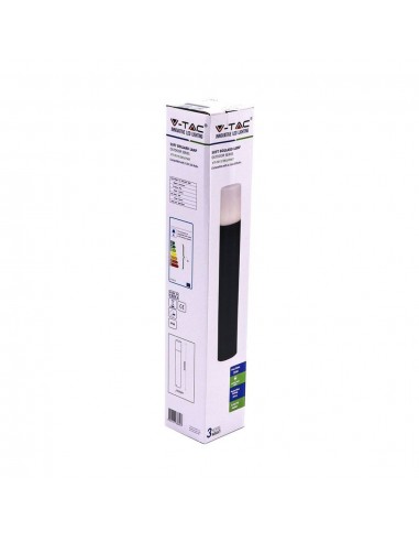 7567-Piantana LED da Giardino Cilindrica con Portalampada GU Max  con Corpo Nero e Copertura Bianca h cm IP-2