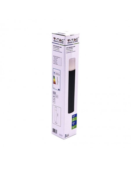 7567-Piantana LED da Giardino Cilindrica con Portalampada GU Max  con Corpo Nero e Copertura Bianca h cm IP-2