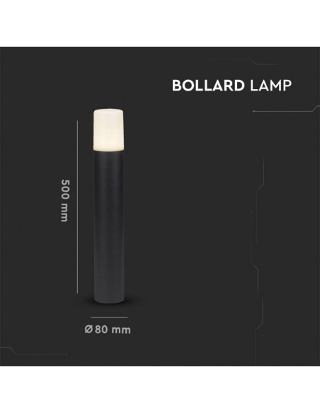 7567-Piantana LED da Giardino Cilindrica con Portalampada GU Max  con Corpo Nero e Copertura Bianca h cm IP-3