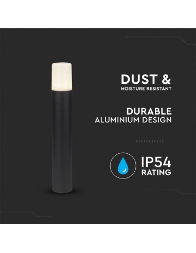 7567-Piantana LED da Giardino Cilindrica con Portalampada GU Max  con Corpo Nero e Copertura Bianca h cm IP-6