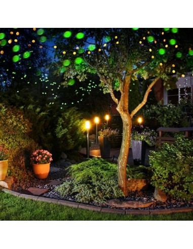 7568-Piantana LED da Giardino Cilindrica con Portalampada GU Max  con Corpo Nero e Copertura Bianca h cm IP-5
