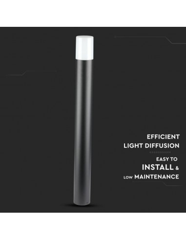 7568-Piantana LED da Giardino Cilindrica con Portalampada GU Max  con Corpo Nero e Copertura Bianca h cm IP-7