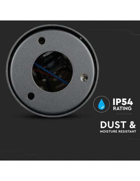 Piantana LED da Giardino Cilindrica con Portalampada GU10 (Max 35W) con Corpo Nero e Copertura Bianca h: 80cm IP54