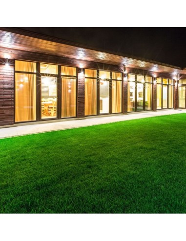 7570-Portafaretto LED Doppio da Muro xGU e GU MR Arrotondato in Alluminio Colore Bianco Opaco IP-4