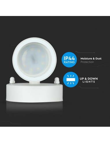 7570-Portafaretto LED Doppio da Muro xGU e GU MR Arrotondato in Alluminio Colore Bianco Opaco IP-7